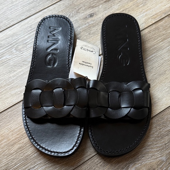 Mango Shoes - NWT Mango Leather Braided Sandals Sz 40